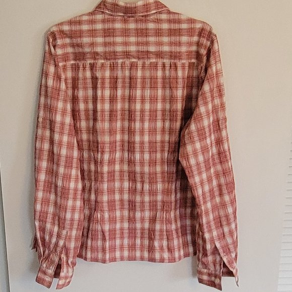The North Face Women’s Red & White Plaid Long Sleeve Button Down Shirt. Sz: XL - Picture 2 of 5